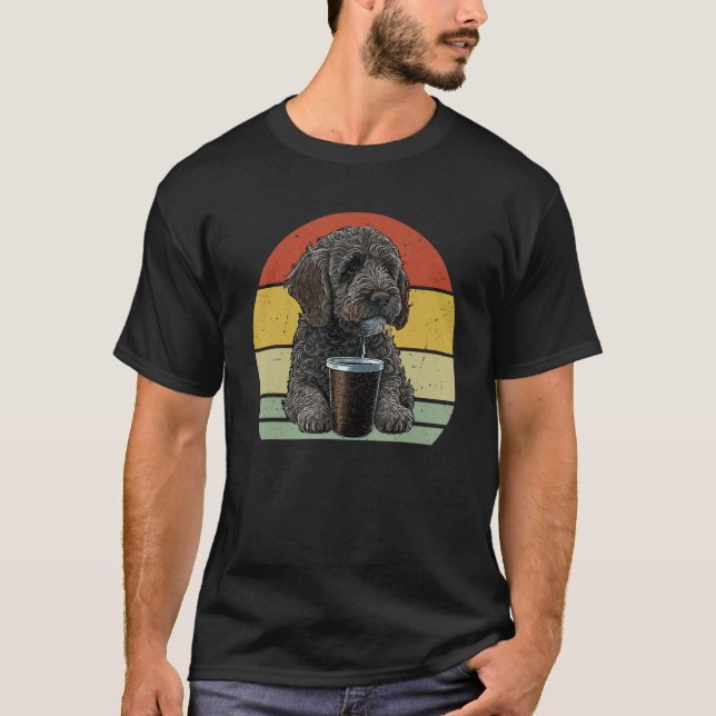 T-shirt Labradoodle Drinking Coffee  Labradoodle Dog And C (Devant)
