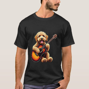 T-shirt Labradoodle Drôle Jouant de la Guitare Design pour