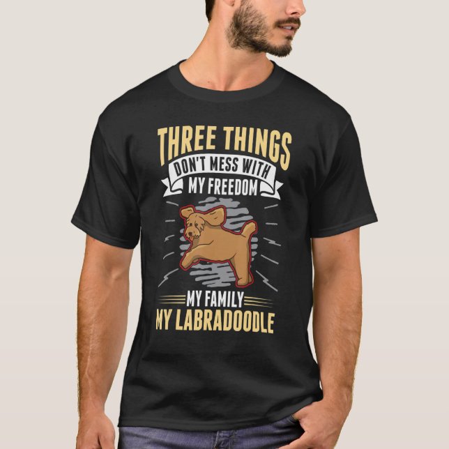 T-shirt Labradoodle Freedom Family Labradoodle (Devant)