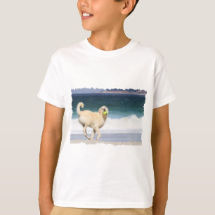 T-shirt Labradoodle - jour heureux sur la plage