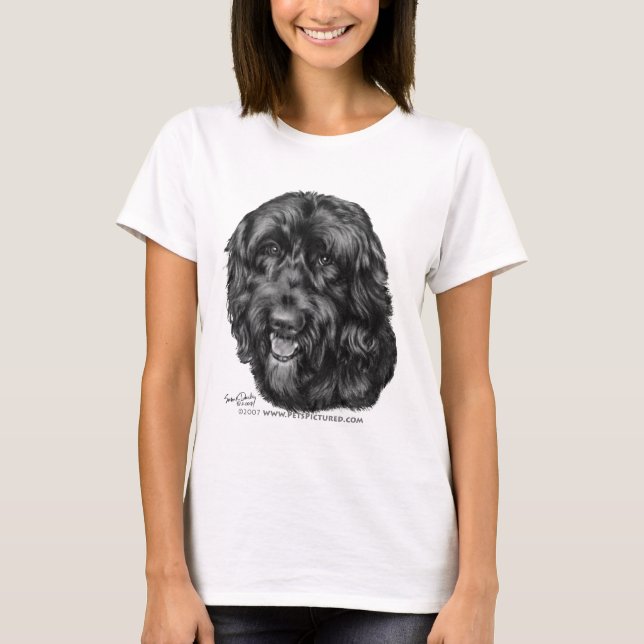 T-shirt Labradoodle noir (Devant)