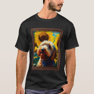 T-shirt Labradoodle Peinture Tournesol Fleur Maman Femmes 