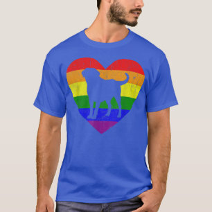 T-shirt Labrador Arc-en-ciel Coeur pour lesbiennes gays LG