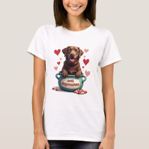 T-shirt Labrador, brun chocolat