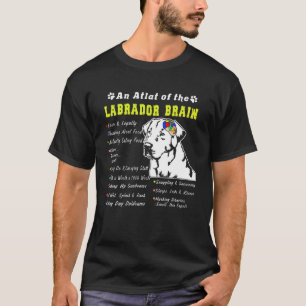 T-shirt Labrador Cerveau noir jaune chocolat Lab