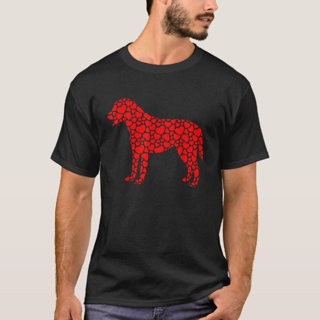 T-shirt Labrador Chien Cute Silhouette Coeur Valentine (Devant)