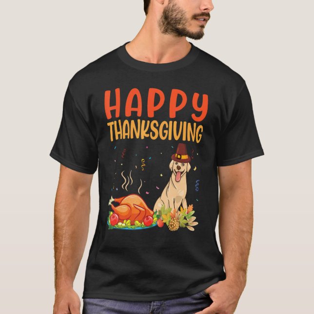 T-shirt Labrador Chien Look Turquie Viande Bon thanksgivin (Devant)