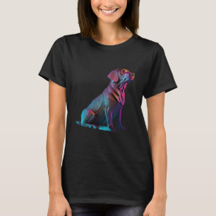 T-shirt Labrador Chocolat Synthwave Années 80 Retrowave Ae
