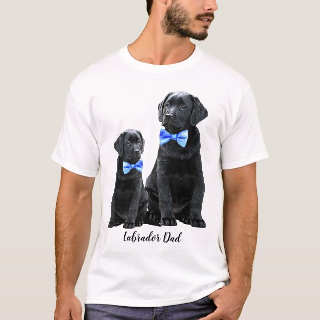 T-shirt Labrador Dad - Black Lab Fête des pères mignon chi (Devant)