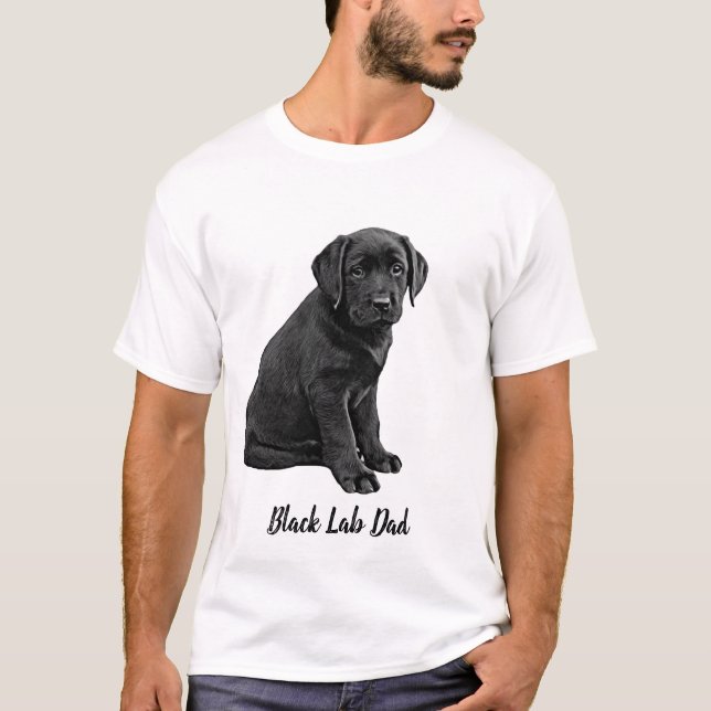 T-shirt Labrador Dad - Fête des pères mignon chien - Black (Devant)