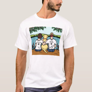 T-shirt Labrador et maman et papa jaunes