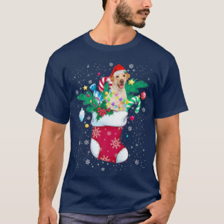 T-shirt Labrador In Sock Funny Christmas Lumières Pajama S
