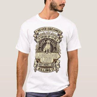 T-shirt Labrador Lady Dog Crown Shield_1