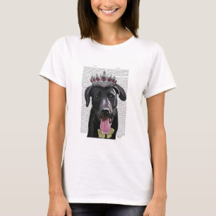 T-shirt Labrador Noir Avec Tiara