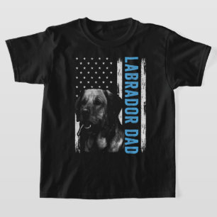 T-shirt Labrador Papa Hommes Vintage American Flag Chien P