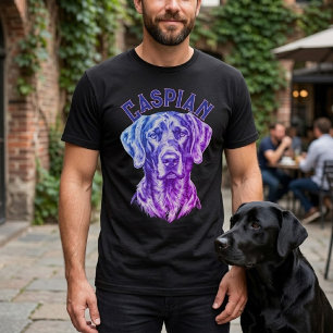T-shirt Labrador Personnalisé Arc-en-ciel Aquarelle