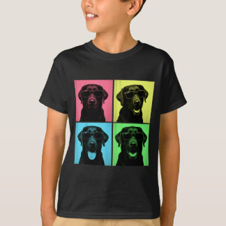 T-shirt Labrador Pop Art Drôle Photo de Chien Lab noir Ama