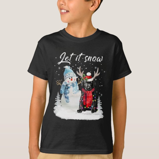 T-shirt Labrador Pup Père Noël Chien Noël Snowman Xmas Paj (Devant)