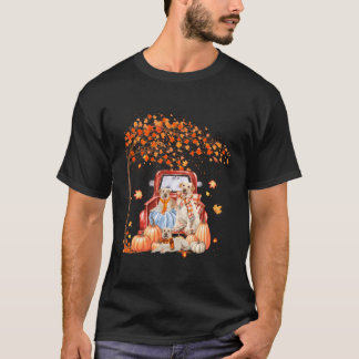 T-shirt Labrador Retriever Automne Camion Citrouille Maple