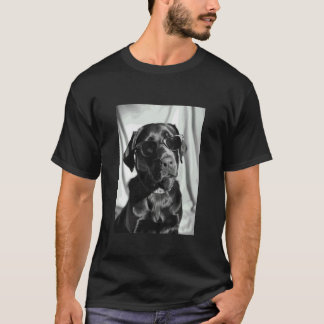 T-shirt Labrador Retriever avec Lunettes de Soleil Photo d