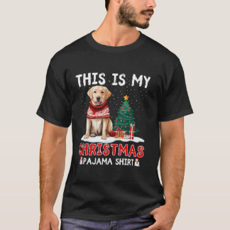 T-shirt Labrador Retriever Chien de Noël Santa Hat Tree Bo