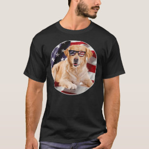 T-shirt Labrador Retriever Chien Usa Drapeau Patriote