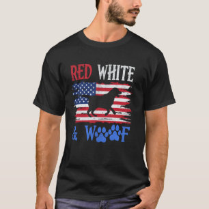 T-shirt Labrador Retriever Drapeau Américain USA Rouge Bla