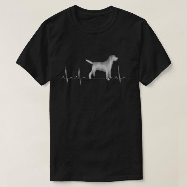 T-shirt Labrador Retriever Heartbeat Ekg Lab Owner Pet. Pe (Design devant)