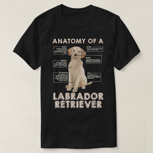 T-shirt Labrador Retriever Lover Anatomie amusante d'un La (Design devant)