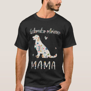 T-shirt Labrador Retriever Mama Floral Chien Maman Amour