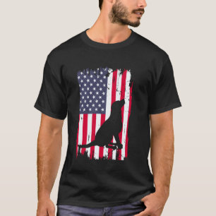 T-shirt Labrador Retriever Noir 4 juillet USA Américain