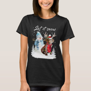 T-shirt Labrador Retriever Père Noël Chien Noël Snowman Xm