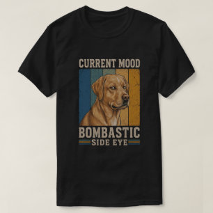 T-shirt Labrador Rétro Drôle avec un Regard de Côté Ampoul