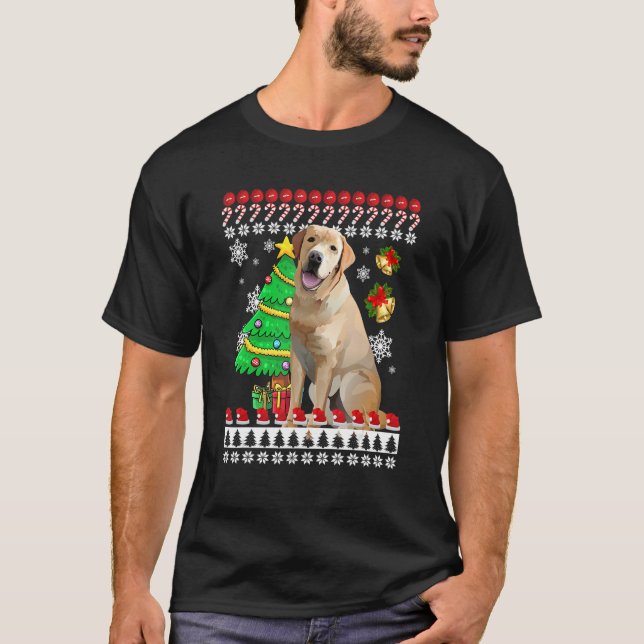 T-shirt Labrador Ugly Christmas Ugly Christmas Sweater Lad (Devant)
