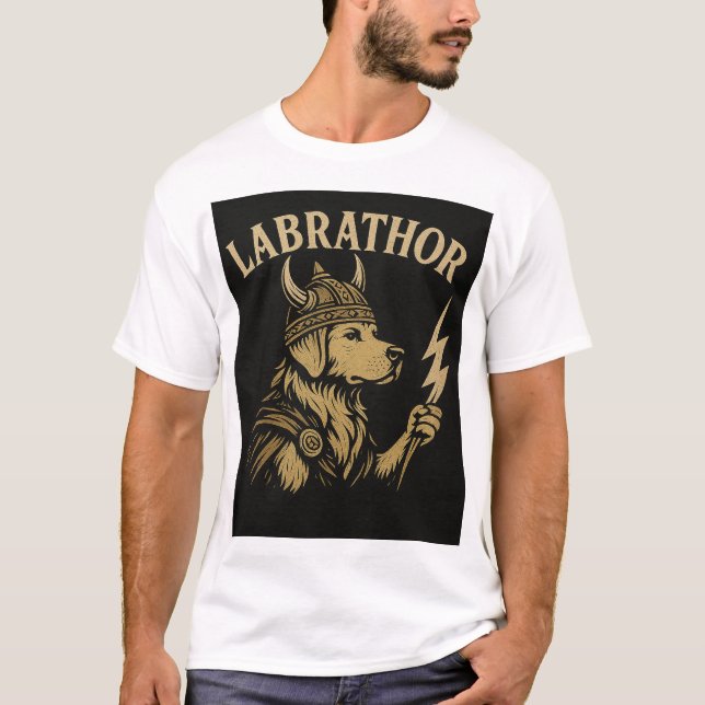 T-shirt "LABRATHOR" Labrador Norse Warrior (Devant)
