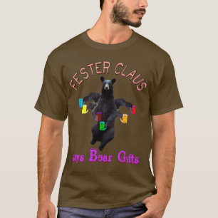 T-shirt L'abscès Claus indique des cadeaux d'ours