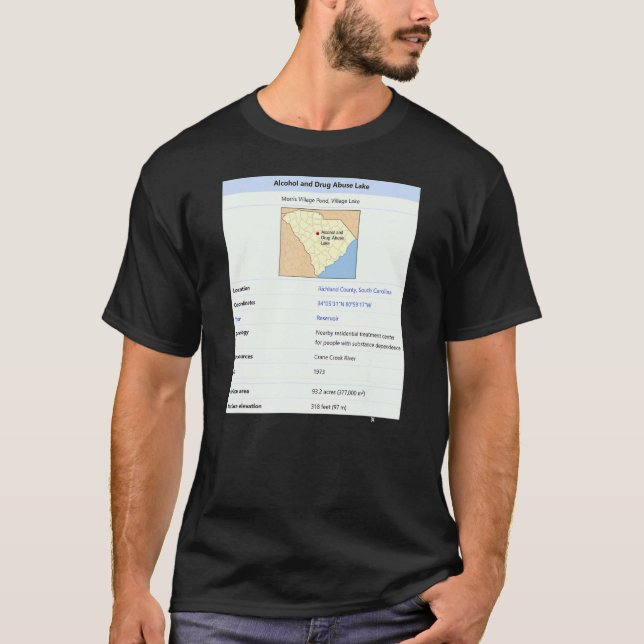 T-shirt Lac de l'alcoolisme et de la toxicomanie (Devant)