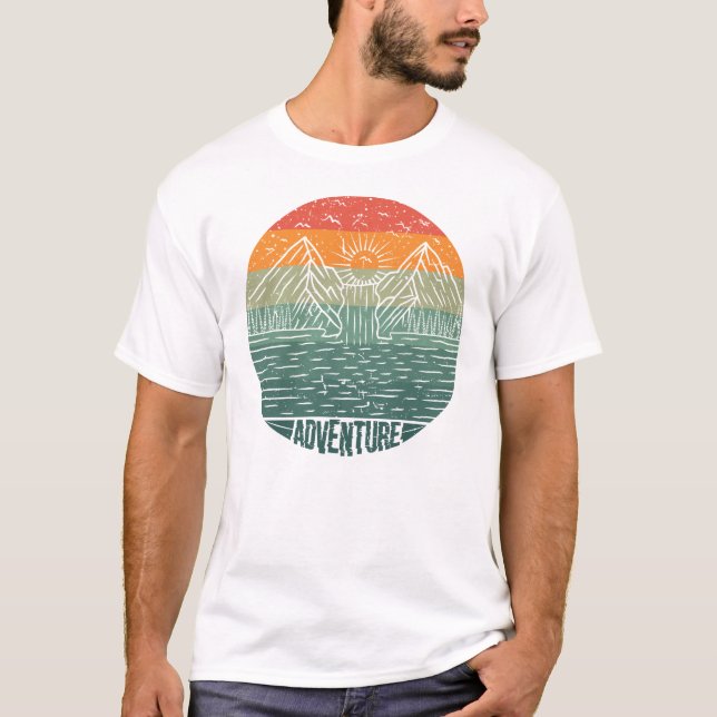 T-shirt Lac de montagne d'aventure (Devant)
