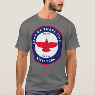 T-shirt Lac des Trois Fires Parc d'État Iowa IA Vacances S