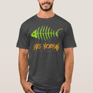 T-shirt Lac Norman Pêche Fishbone Cadeau Distressed