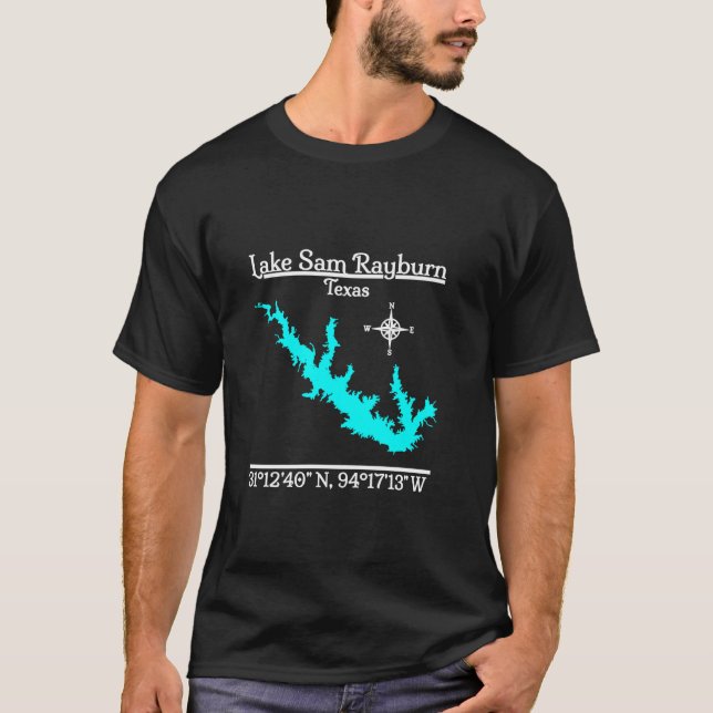 T-shirt Lac Sam Rayburn Texas Long Sleeve T Shirt (Devant)