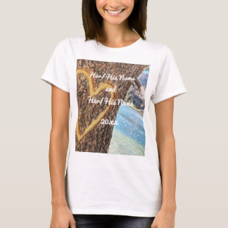 T-shirt Lac Tahoe Blue Water Tree Heart Love