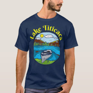 T-shirt Lac Titicaca Vêtements Pérou Rétro Bateau