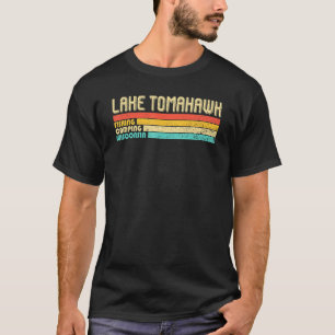 T-shirt Lac Tomahawk Wisconsin Vintage Drôle de Camping de