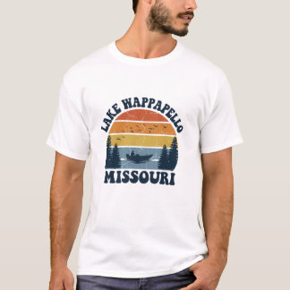 T-shirt Lac Wappapello Missouri Coucher de soleil Rétro Ra