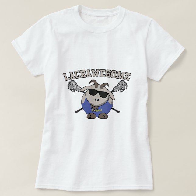 T-shirt Lacrawesome Drôle Lacrosse Chèvre (Design devant)