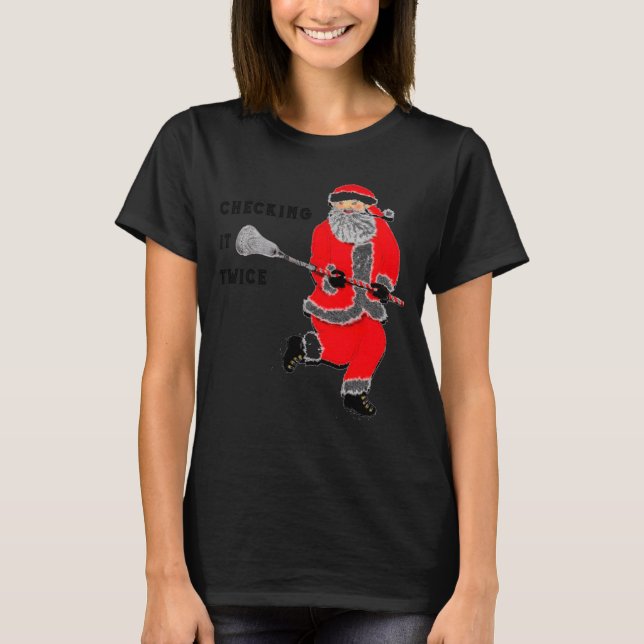 T-shirt Lacrosse Christmas  (Devant)