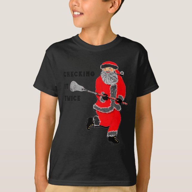 T-shirt Lacrosse Christmas  (Devant)