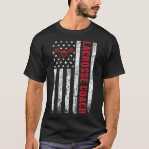 T-shirt Lacrosse Coach Américain Drapeau Lax Lover Lacross
