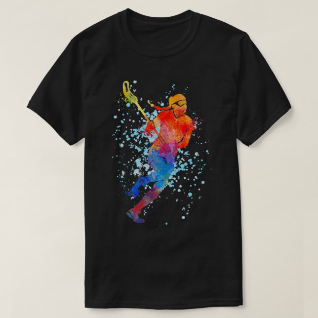 T-shirt Lacrosse Girl Aquarelle Sports Lacrosse Cadeaux (Design devant)